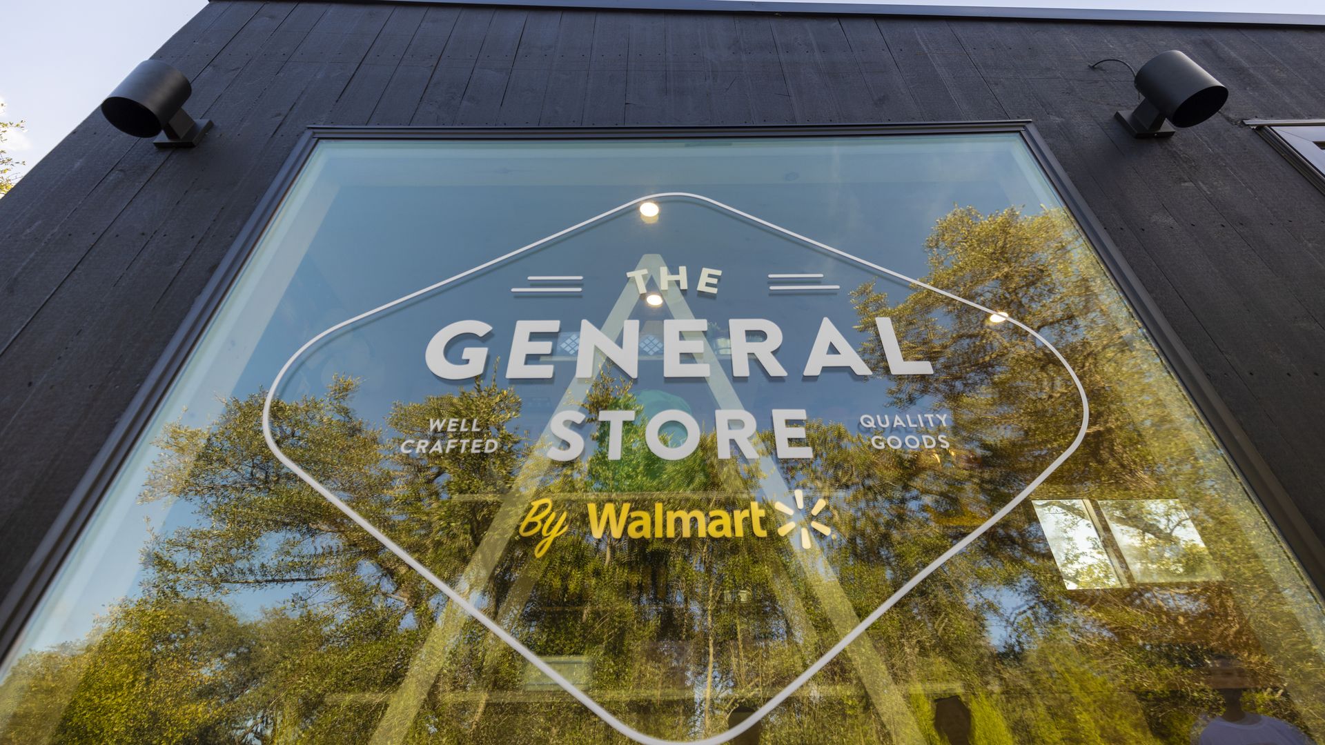 Window with a diamond on it, which says the General Store by Walmart.”