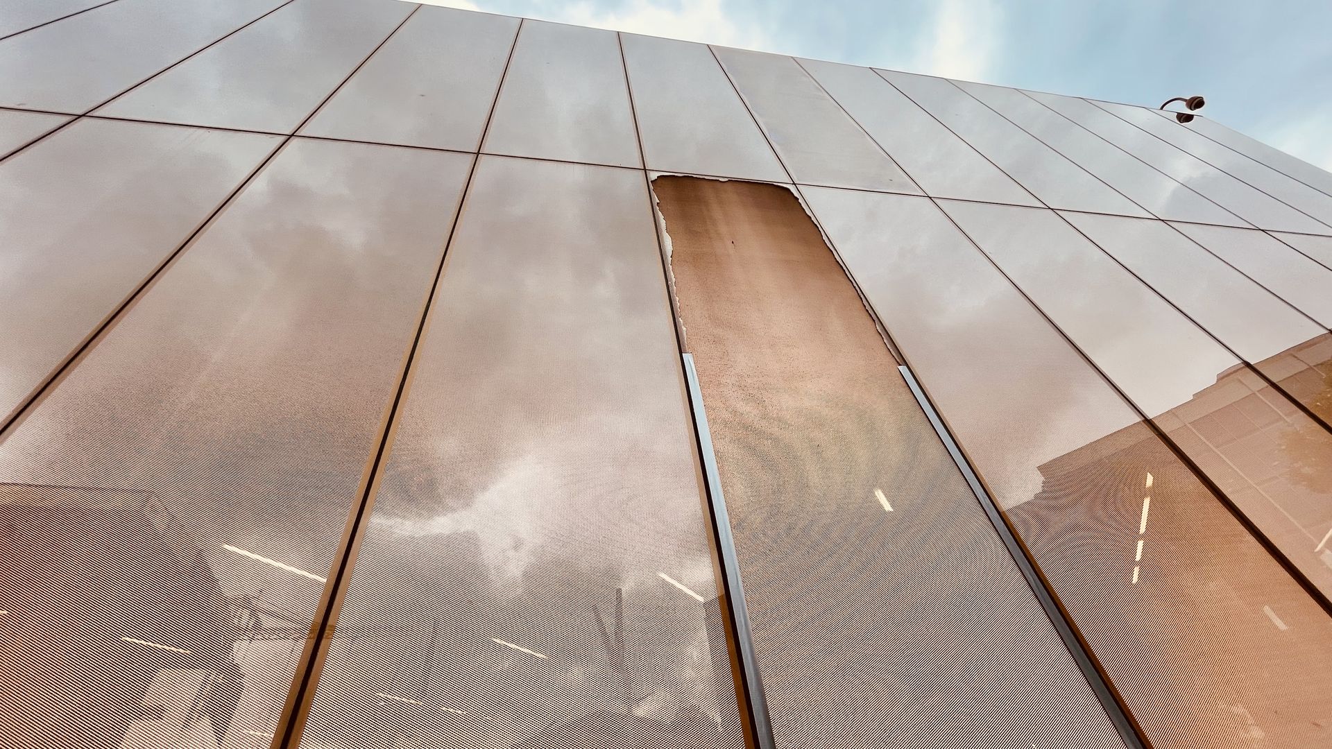 A photo of a broken window.