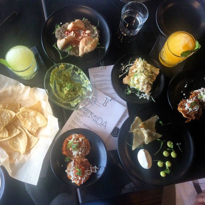 comida overhead table shot