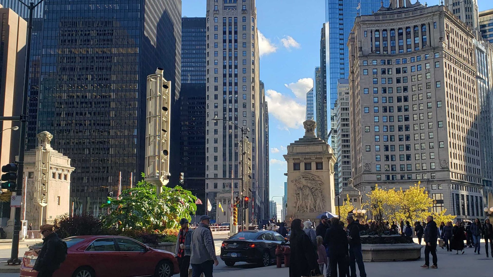 Photo of skyscrapers downtown. 