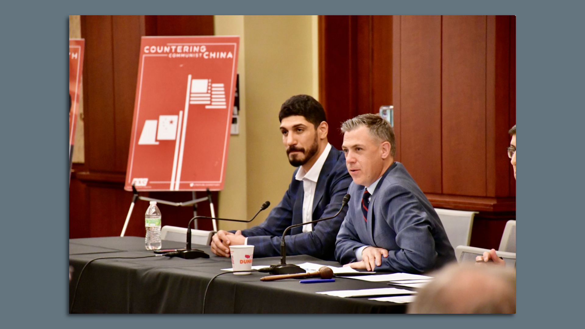 Former NBA player Enes Kanter Freedom and Republican Study Committee chairman, Rep. Jim Banks (R-Ind.). Photo courtesy of the RSC.