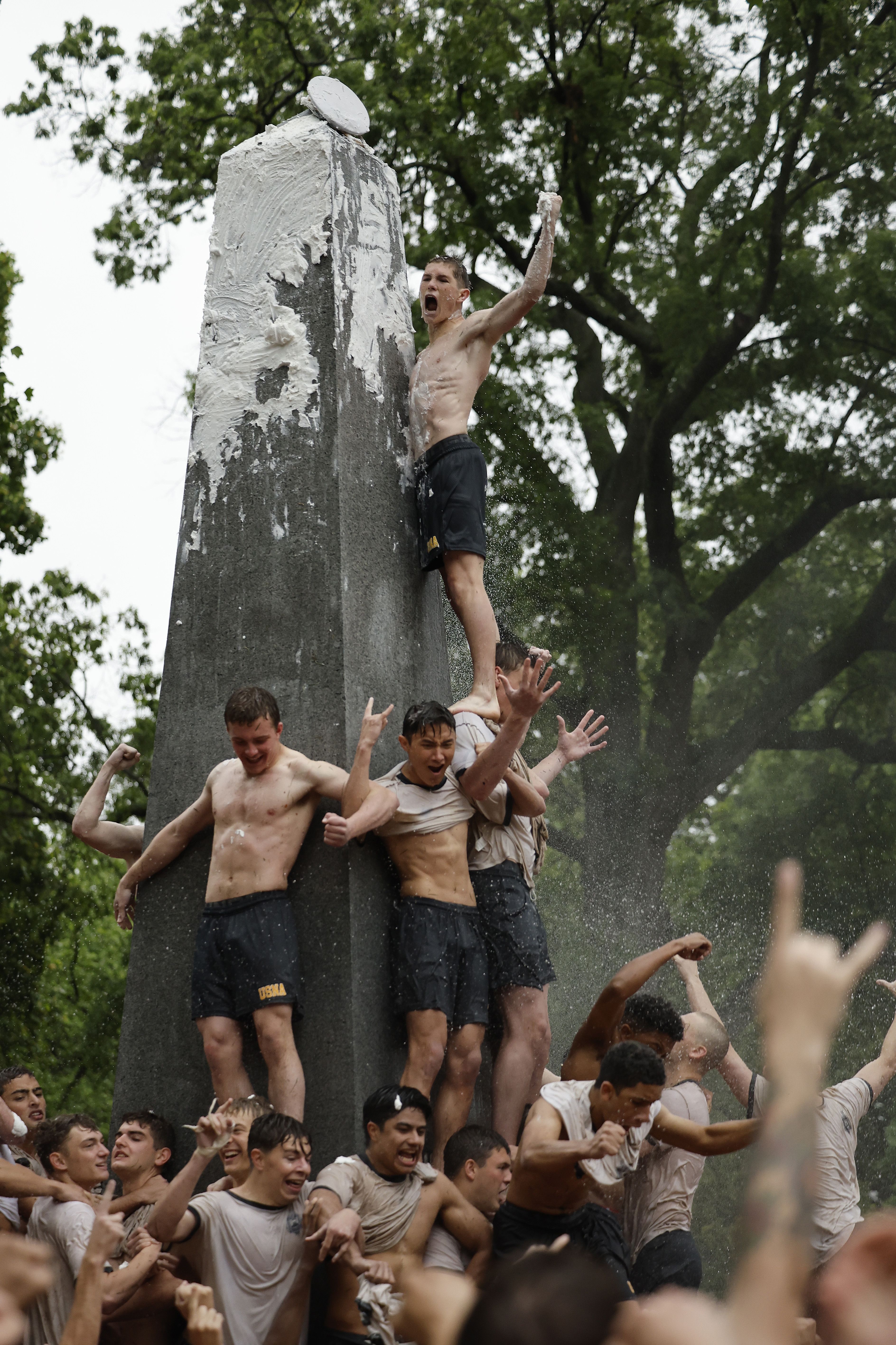 Naval Academy Plebes Participate In Annual Herndon Monument Climb