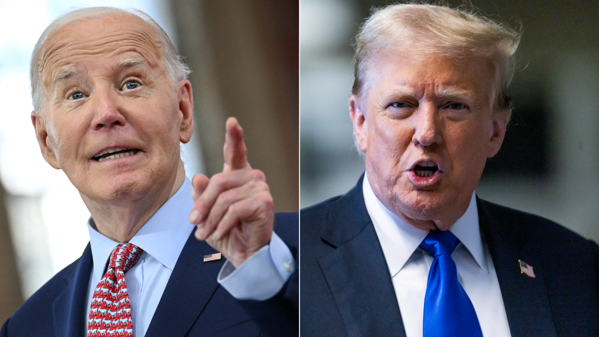 side-by-side of biden and trump