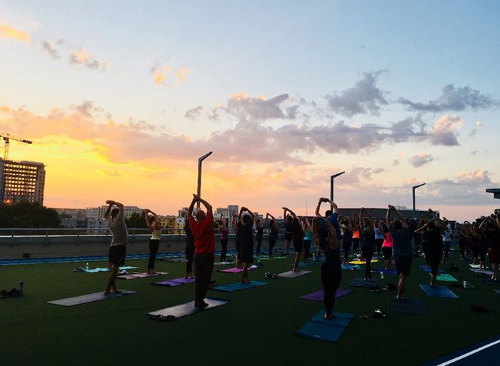 Dowd YMCA roof yoga