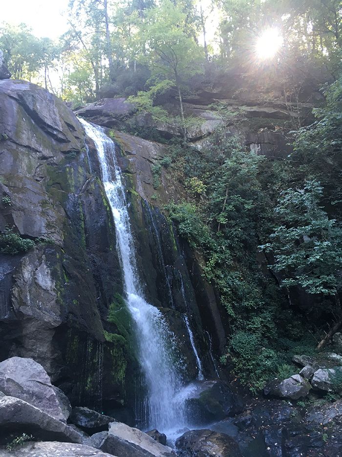 The waterfall at South Mountains State Park. Photo: Ashley Mahoney/Axios 