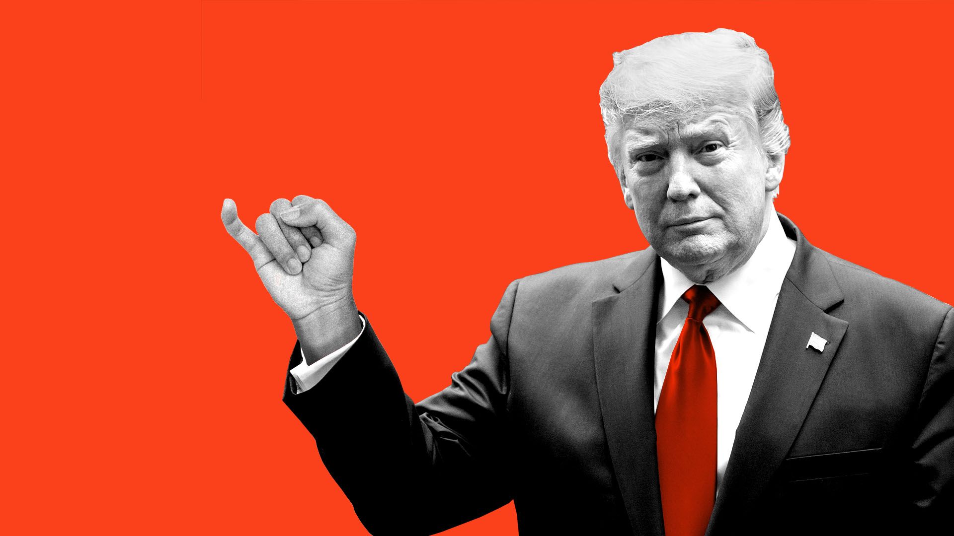 Illustration of Trump making a pinky promise