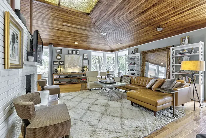 home tour mid century modern on lake wylie living room