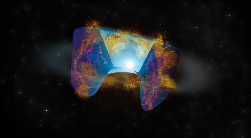 Artist's illustration of the aftermath of the supernova