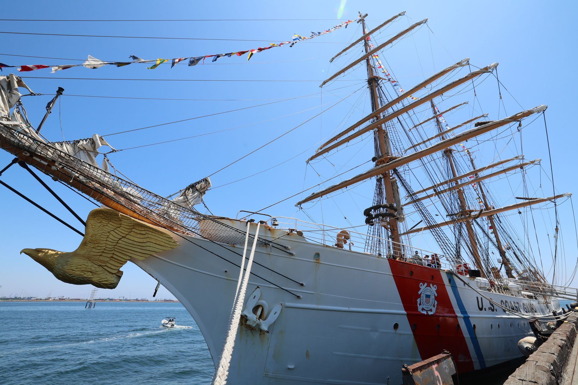 The U.S. Coast Guard Cutter Eagle was built in 1936 and will be part of Sail 250. Photo: Allen J. Schaben/Los Angeles Times via Getty Images