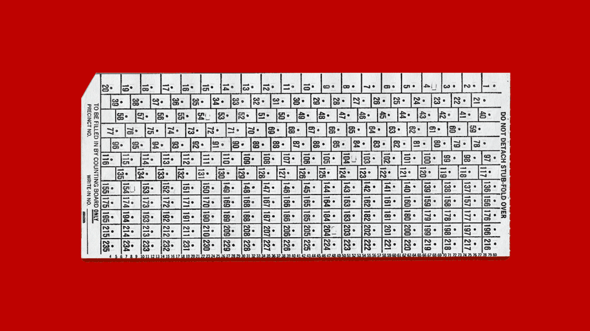 Animation of a ballot form being folded up into a small shape