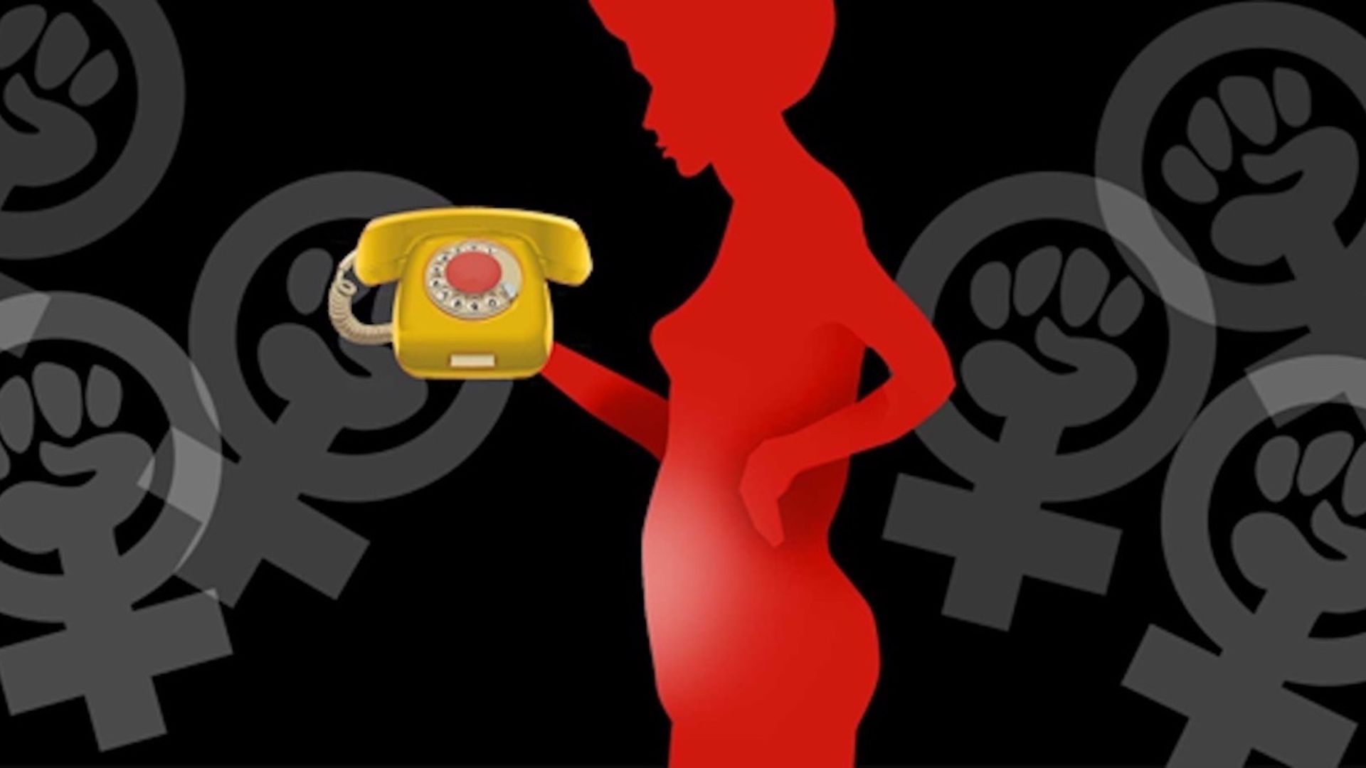 Woman's silhouette holding a phone