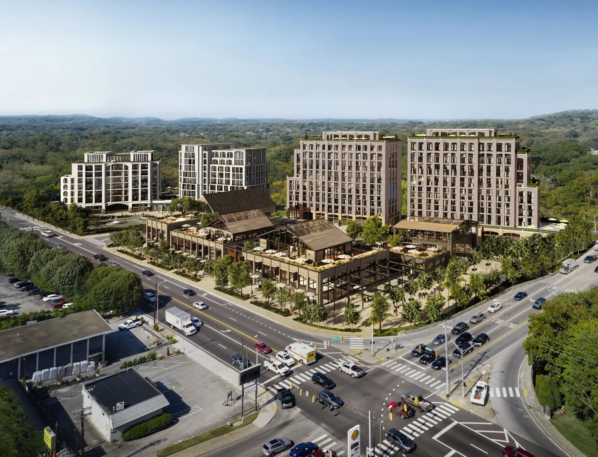 Updated Belle Meade Plaza renderings released - Axios Nashville