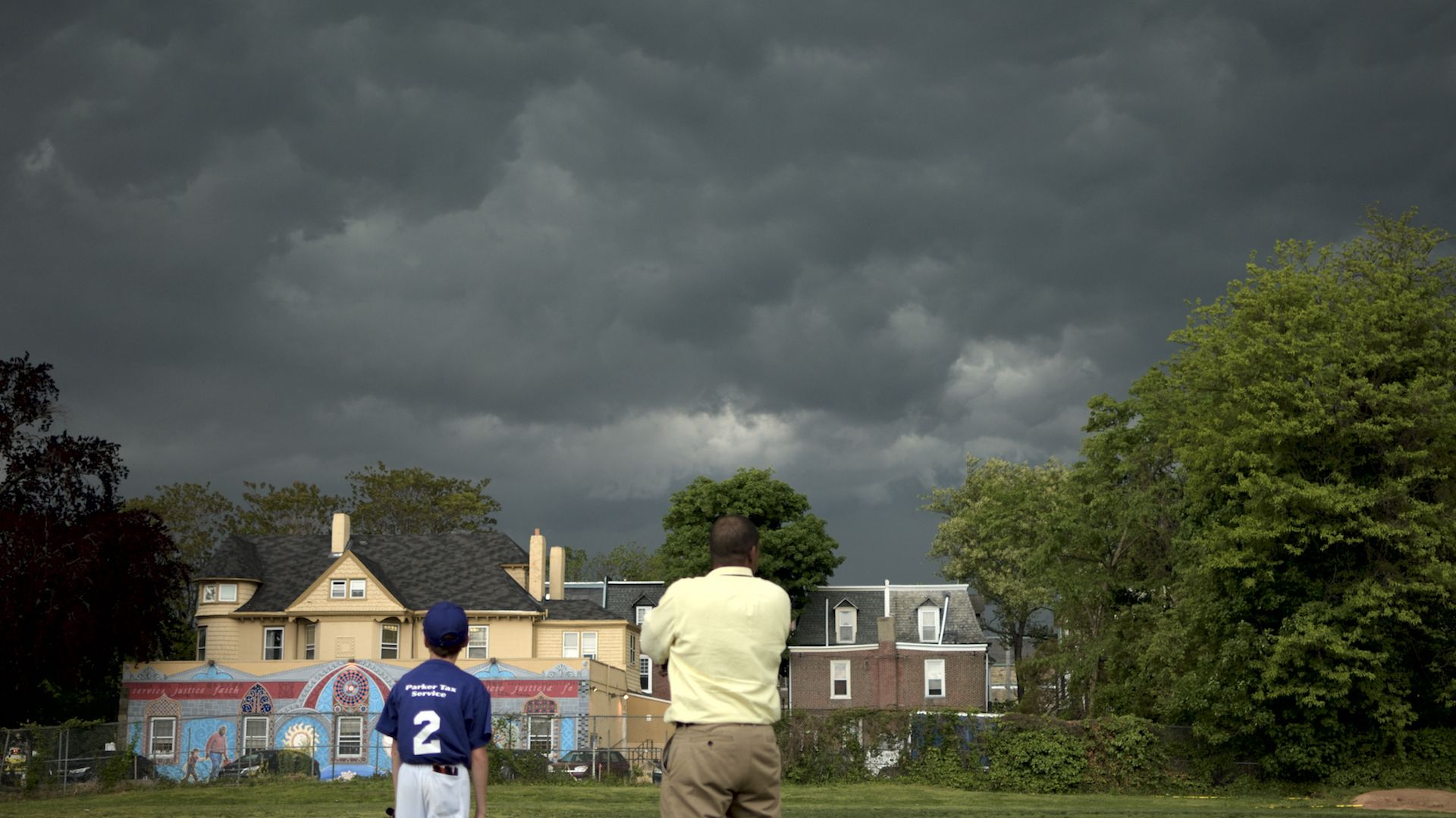 Stormy sky associated with a severe thunderstorm