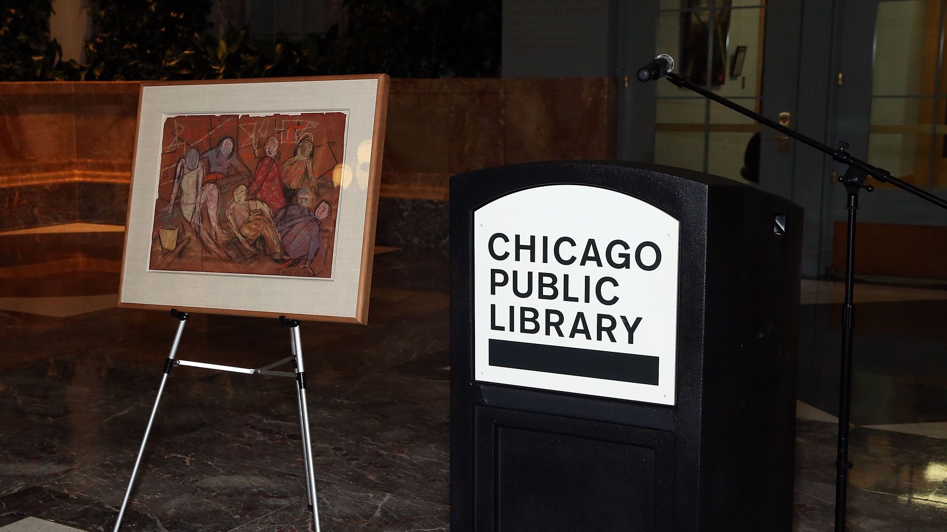 Chicago public library podium