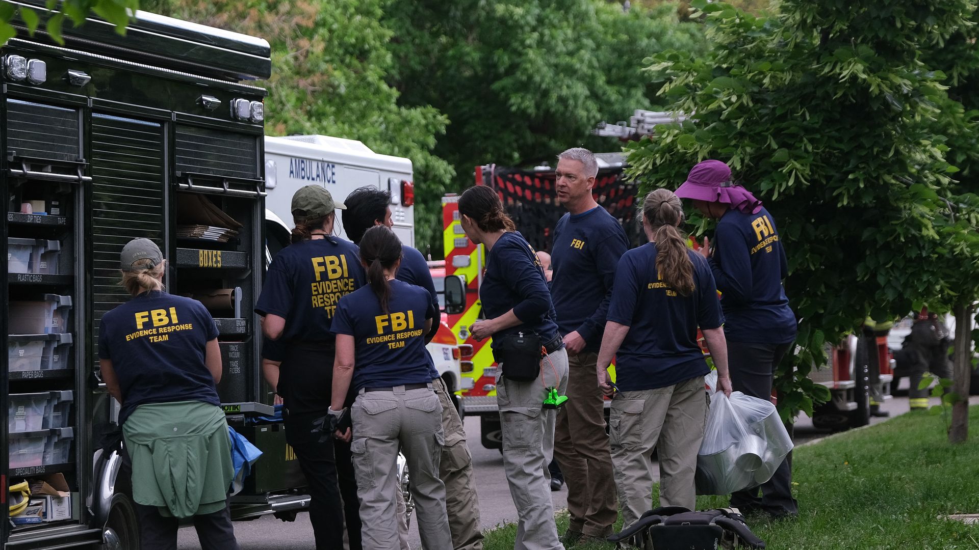 An FBI team is investigating an attack on demonstrators calling for the release of Israeli hostages held in Gaza, at the scene on Pearl Street in Boulder, Colorado, on June 1, 2025. Several people suffered burns and other injuries June 1st in the US state of Colorado in what the FBI called a "target