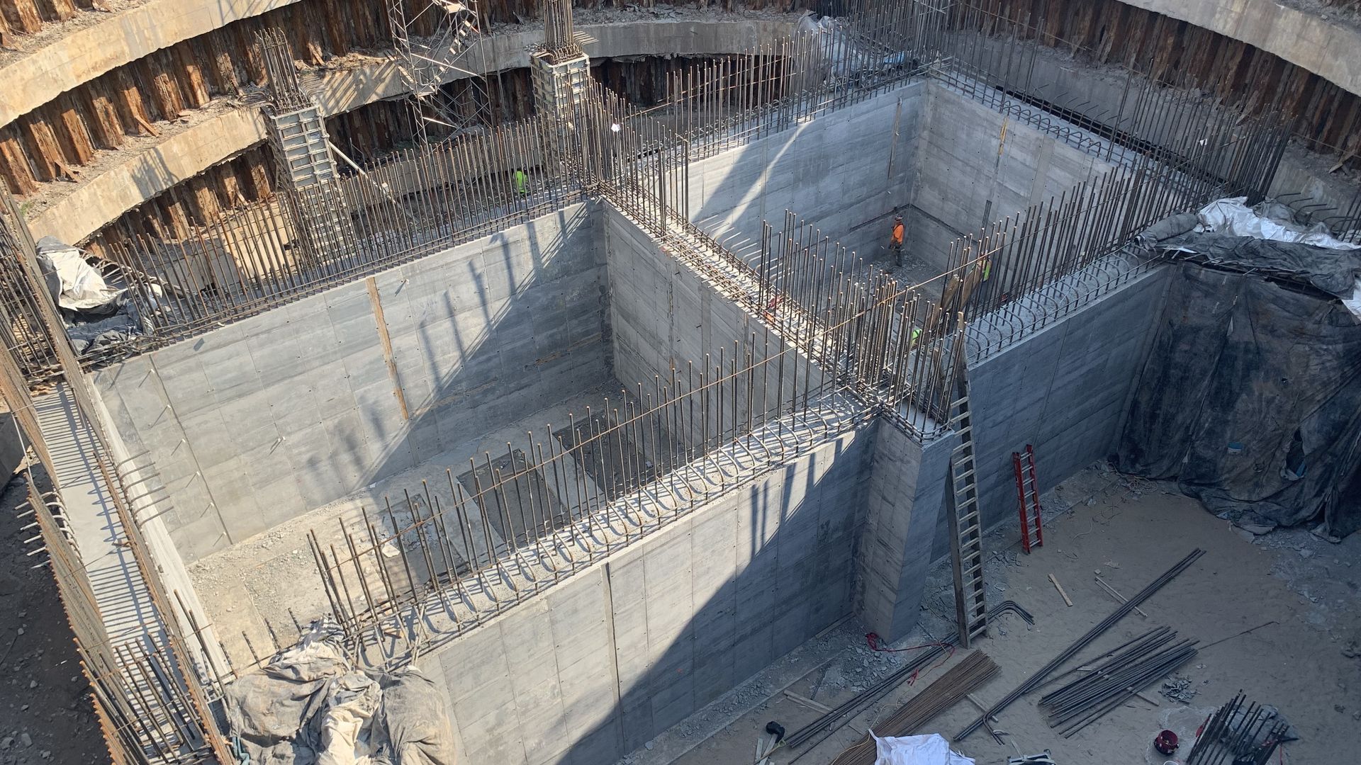 Photo of a foundation of a building under construction