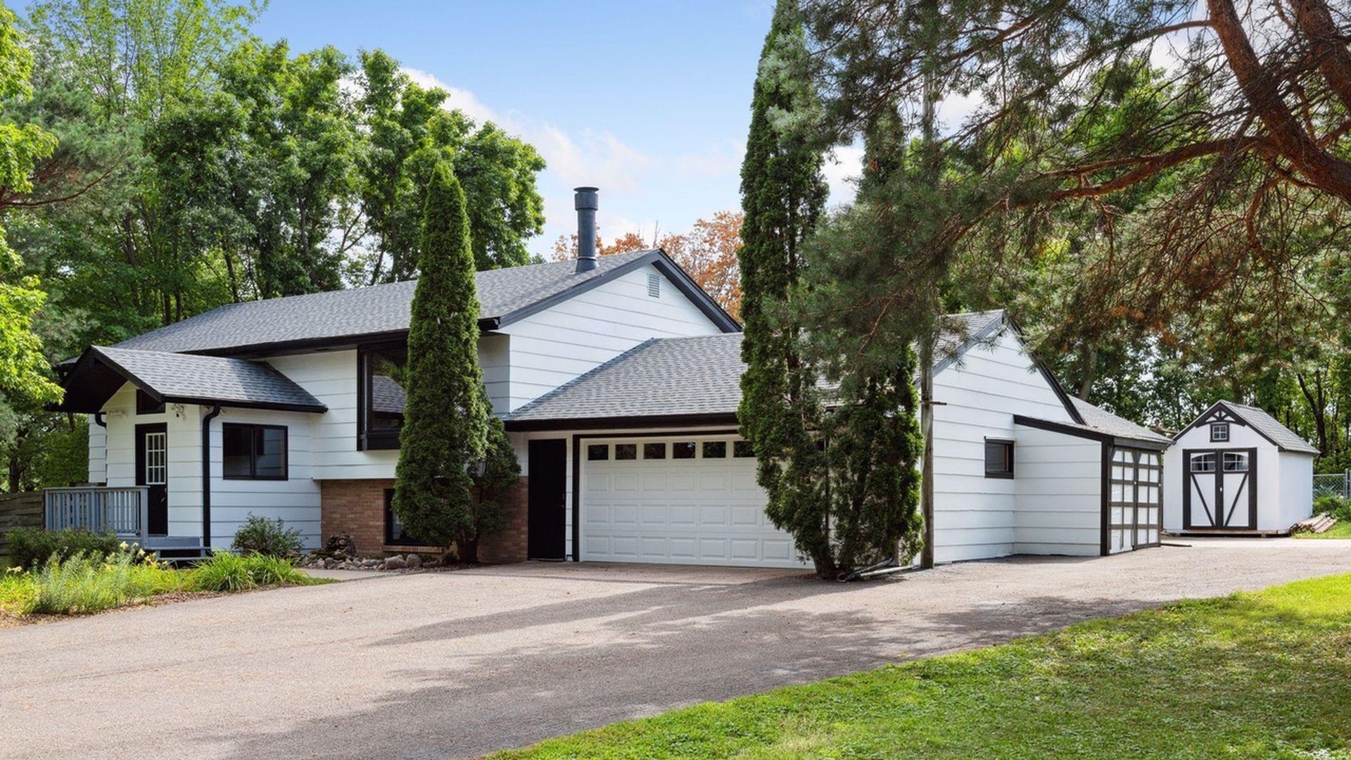 white home with black accent windows