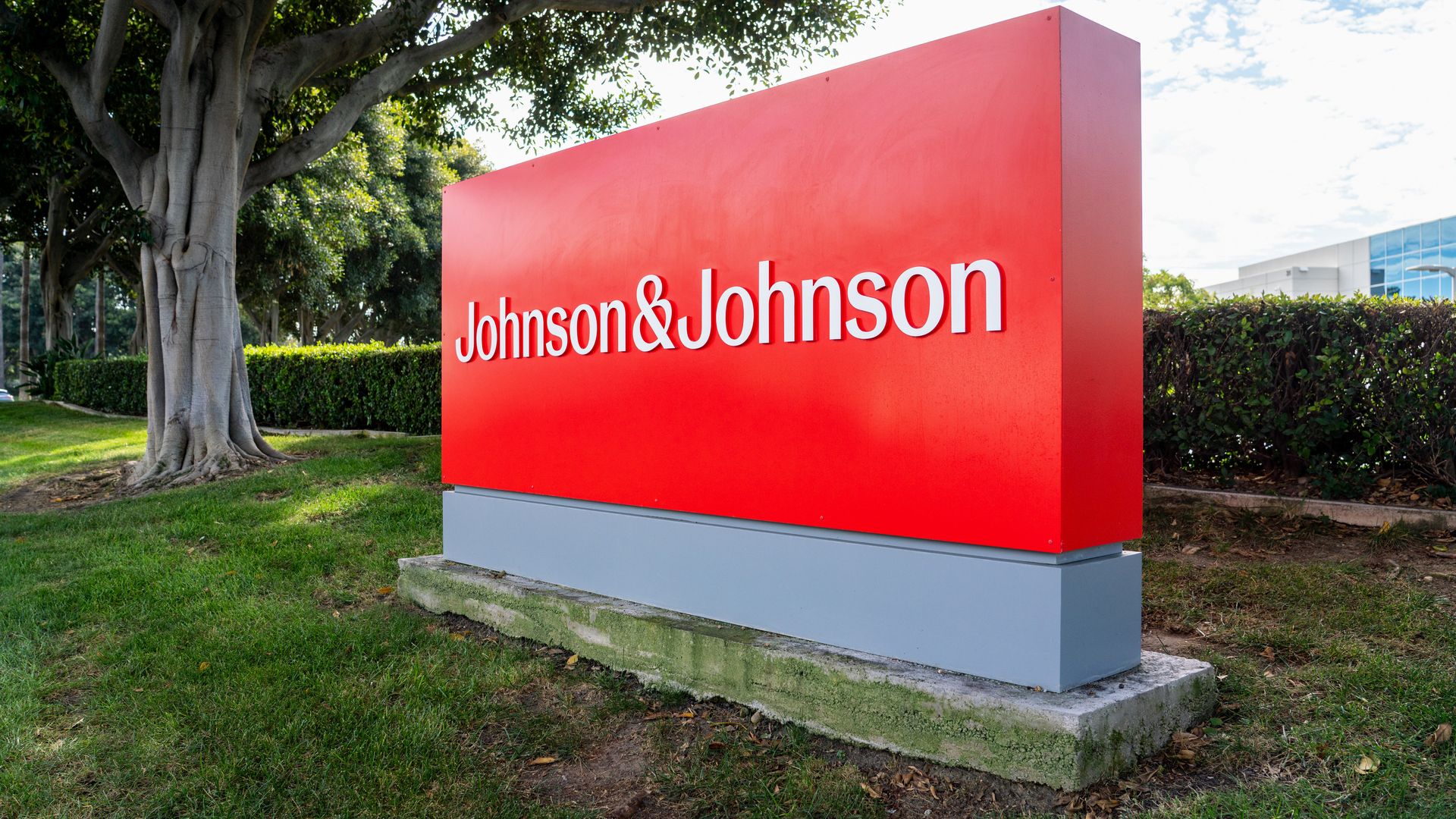 A Johnson & Johnson sign outside one of its campuses. 
