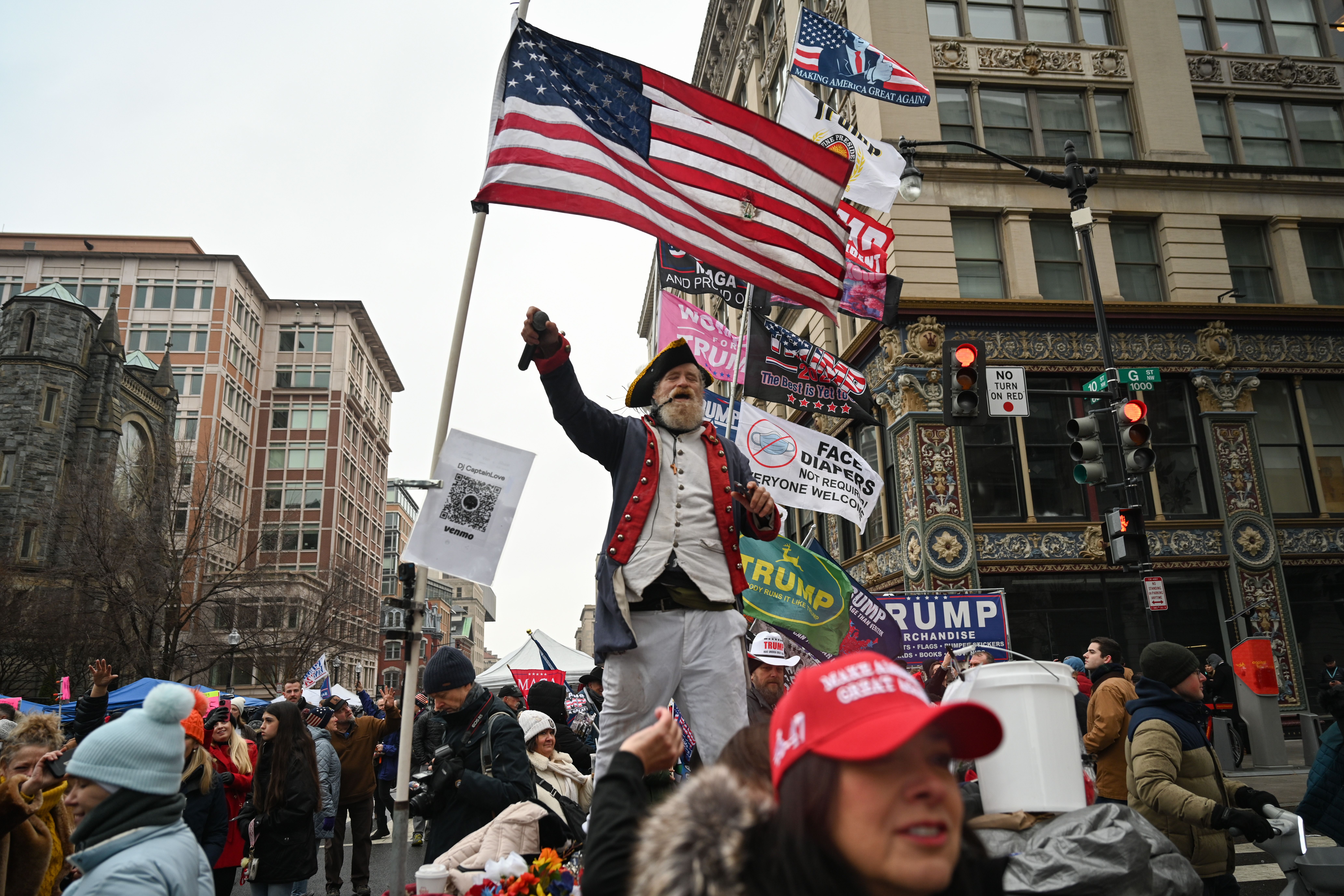 Crowds head to President Trump's rally at Capital One Arena in Washington, D.C.