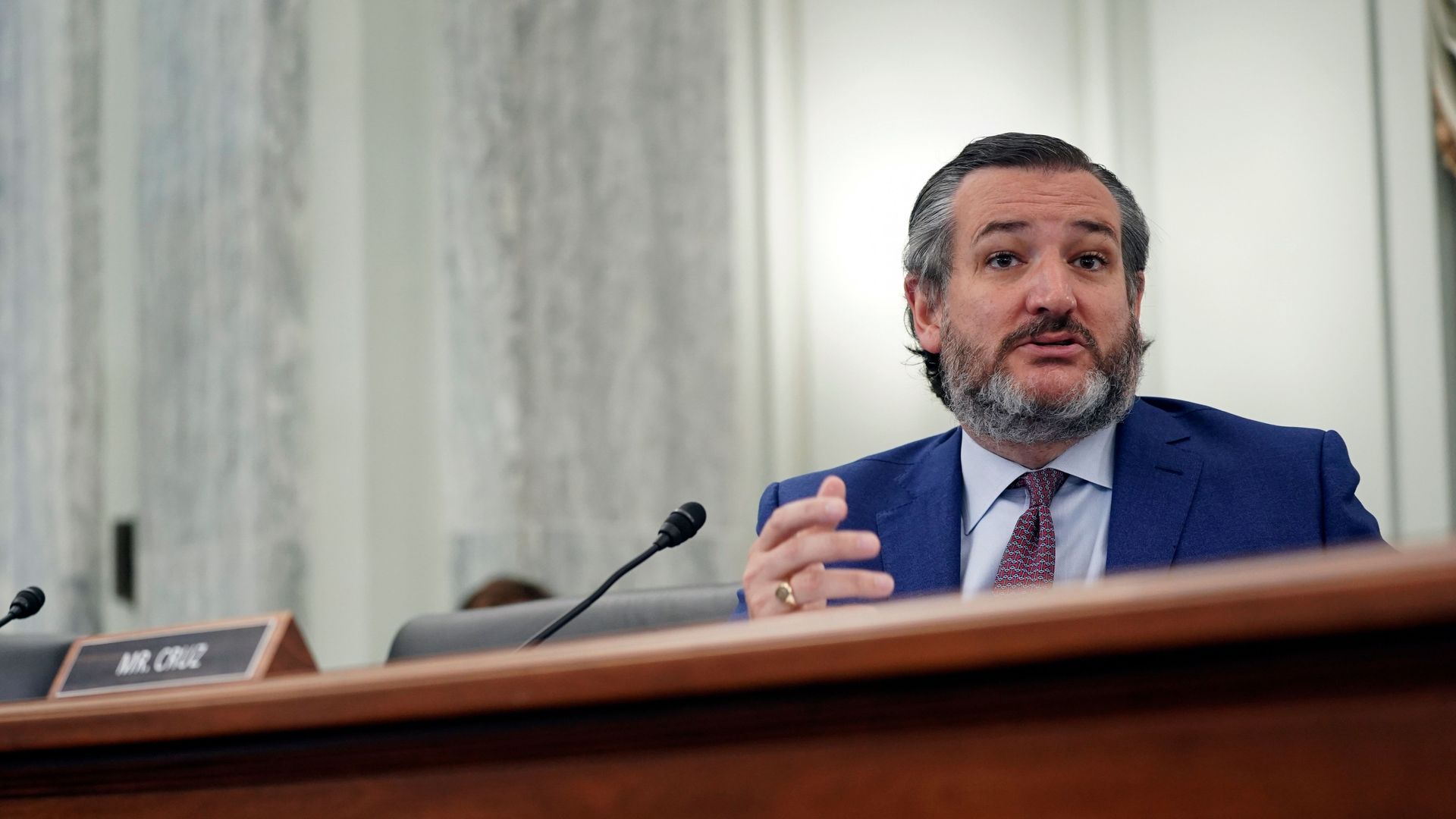 Ted Cruz during a hearing before the Senate Commerce, Science, and Transportation committee in Washington, DC, on January 21