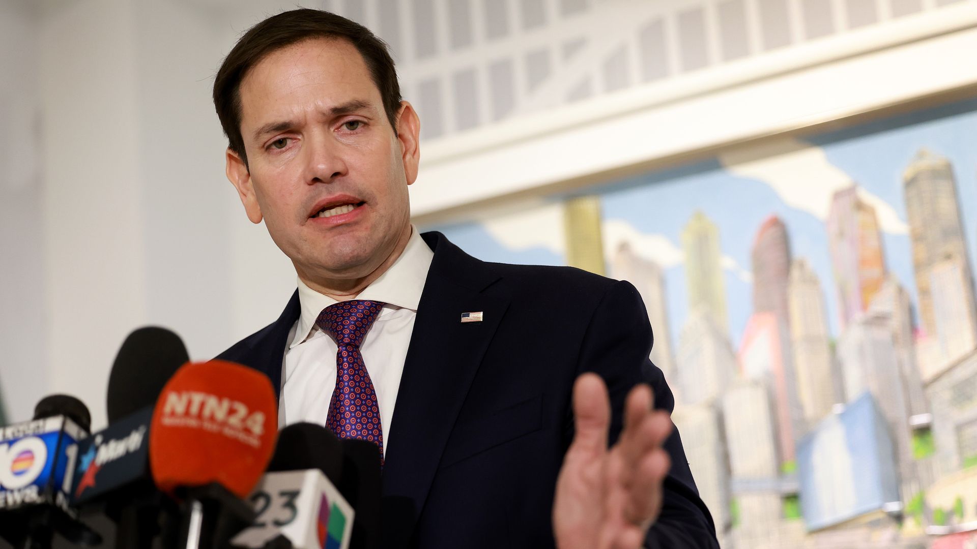 Sen. Marco Rubio speaks at a press conference in Miami, Florida.