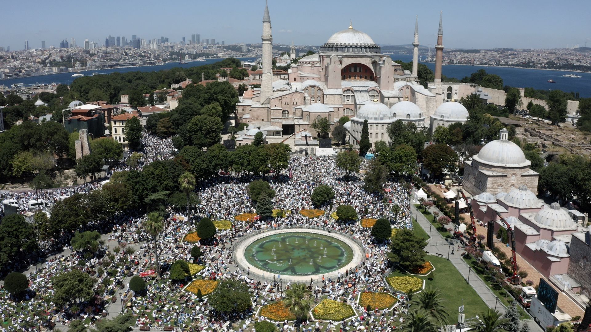 An aerial view of Hagia Sophia on July 24.