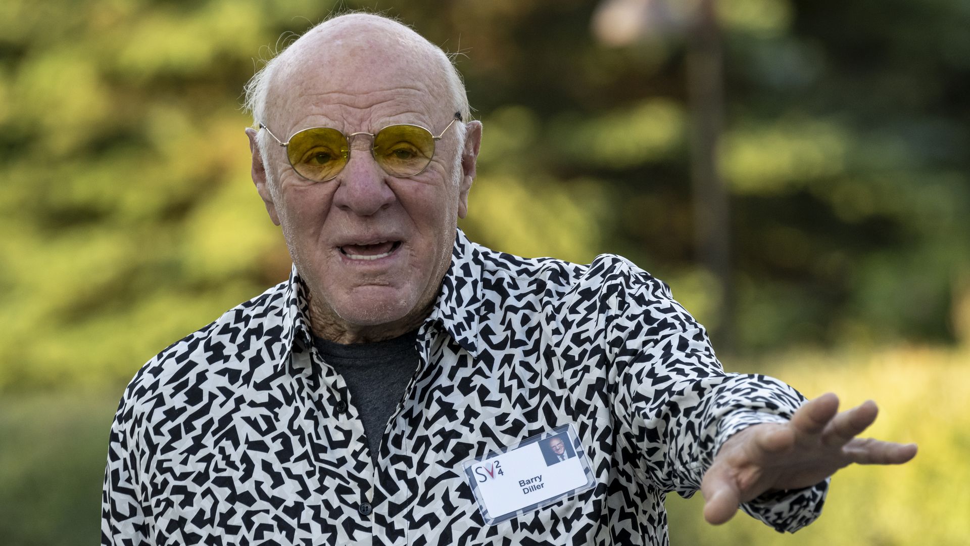 Barry Diller, chairman and chief executive officer of IAC/InterActiveCorp, speaks to the media at the Allen & Co. Media and Technology Conference in Sun Valley, Idaho