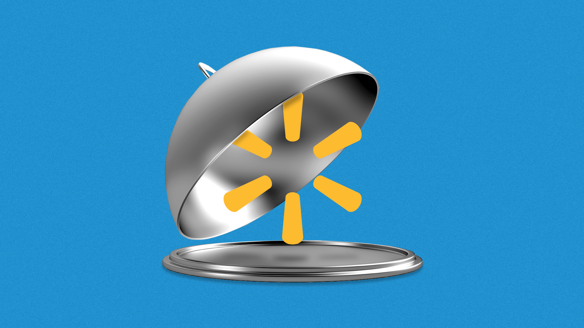 Walmart logo served on a gourmet platter