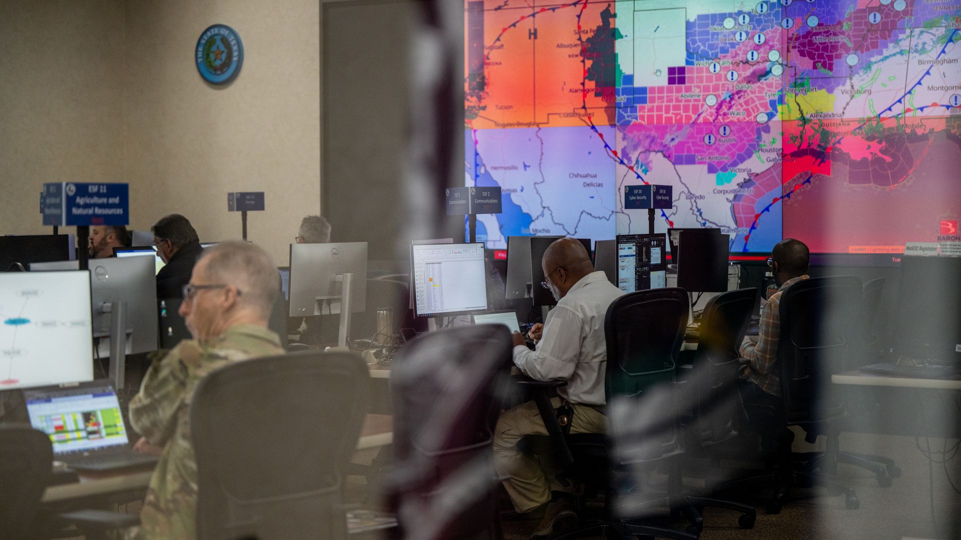 Emergency managers in Texas monitor the winter storm situation on Jan. 31.
