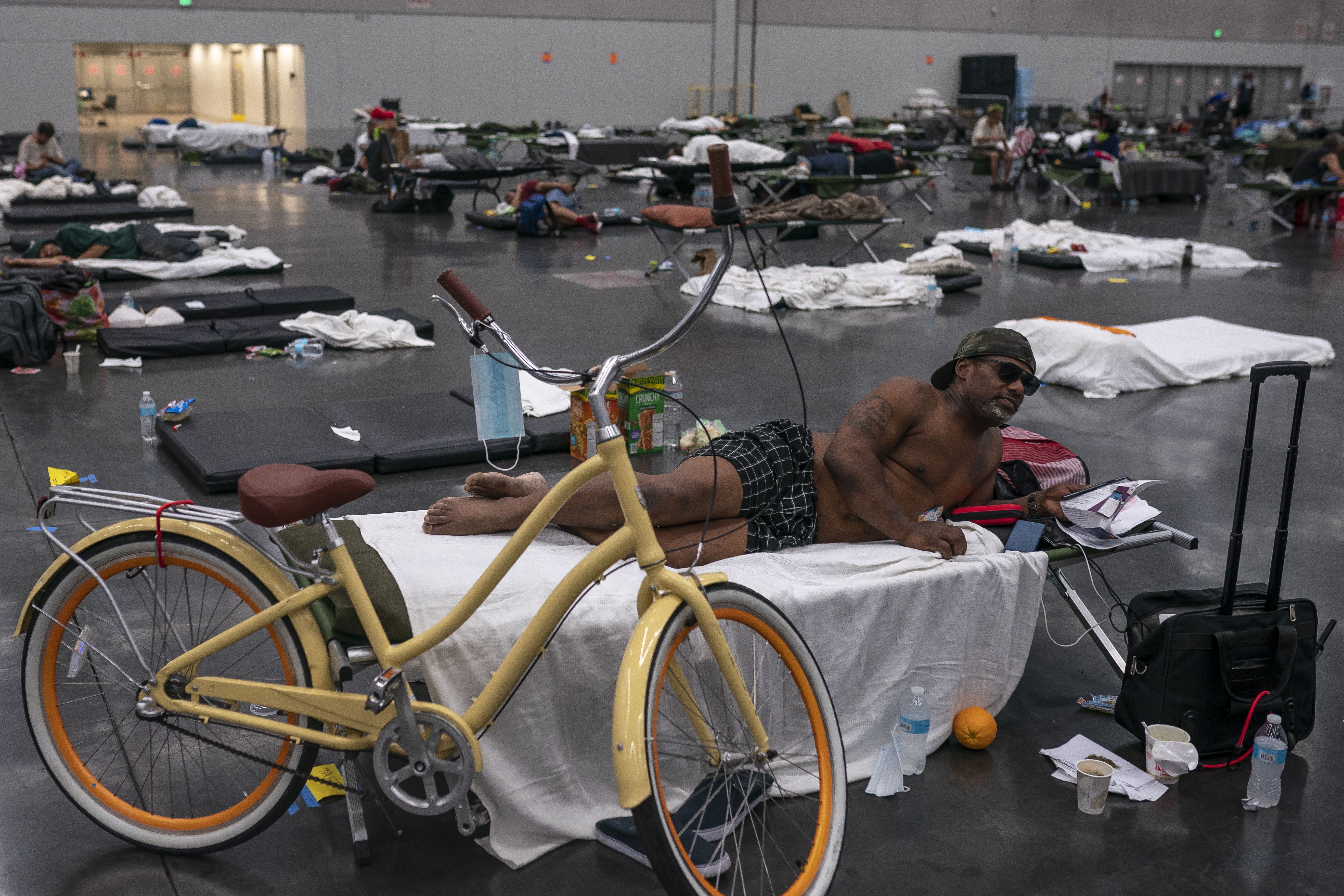 A cooling center at the Oregon Convention Center in Portland, Oregon, on June 27. 