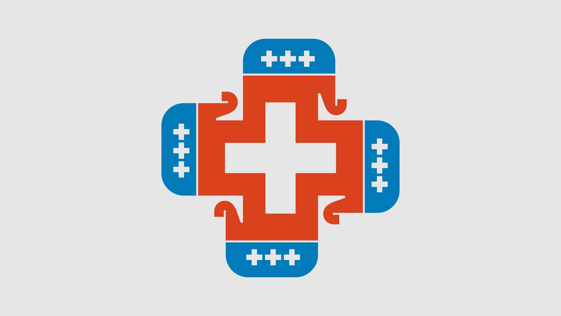 Illustration of a health care symbol with Republican elephants.