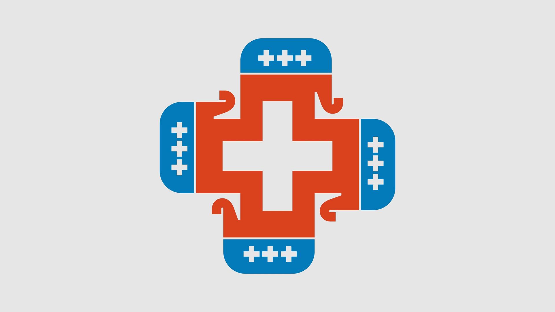 Illustration of a health care symbol with Republican elephants.