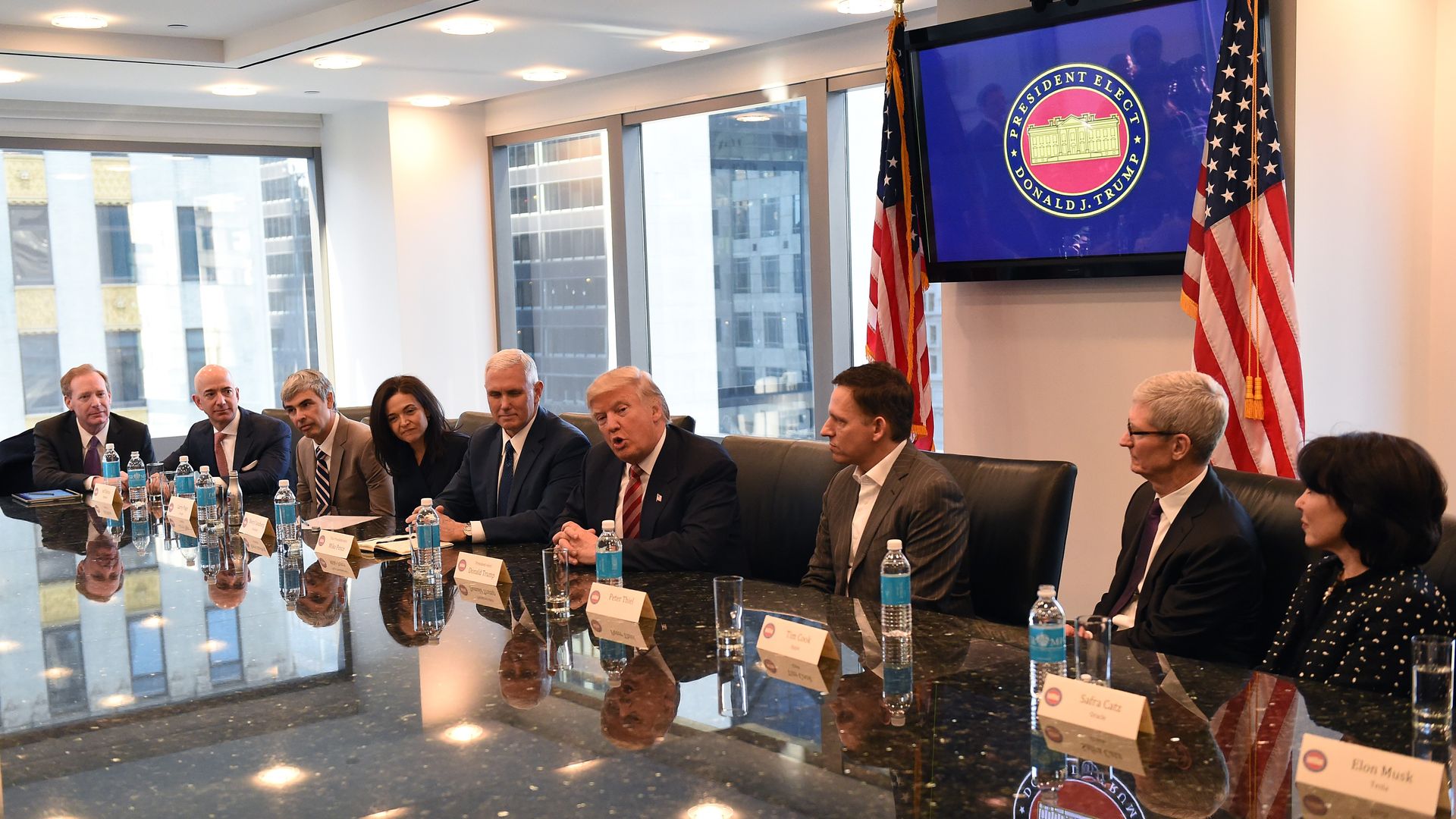 Tech leaders meet with President-elect Donald Trump in 2016