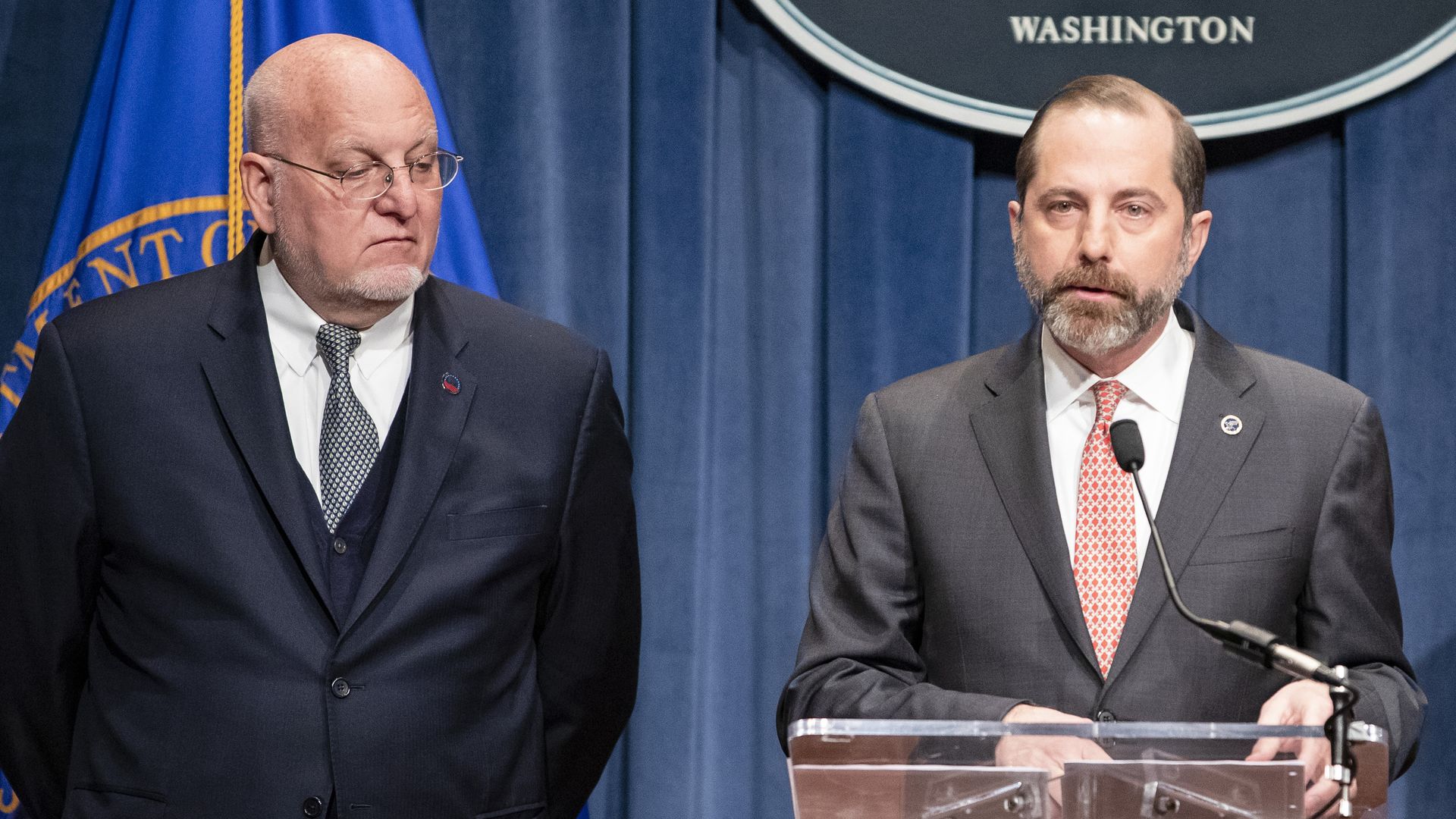 Health and Human Services Secretary Alex Azar speaks during a press conference on the coordinated public health response to the 2019 coronavirus (2019-nCoV) on January 28, 2020 in Washington, DC.