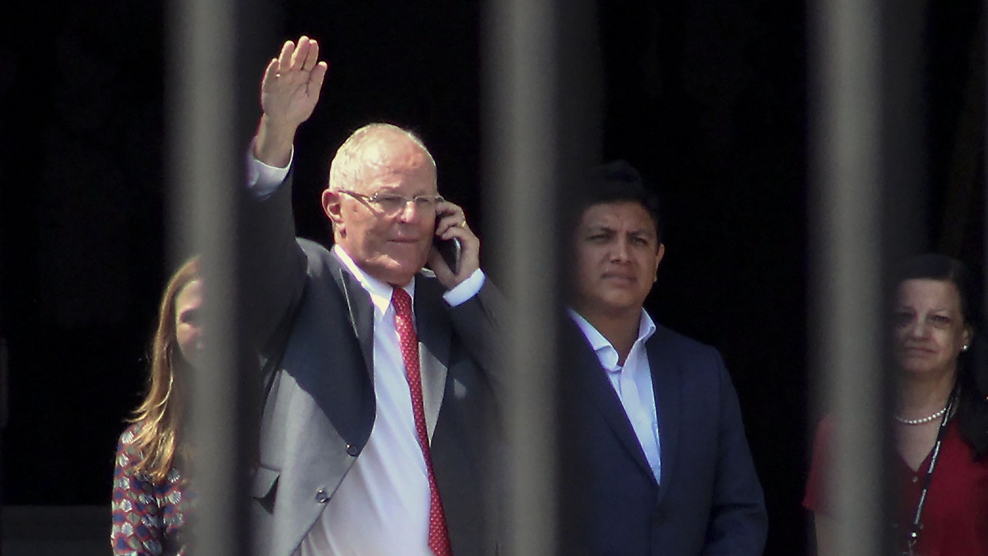 Peruvian President Peruvian President Pedro Pablo Kuczynski waves after announcing his resignation