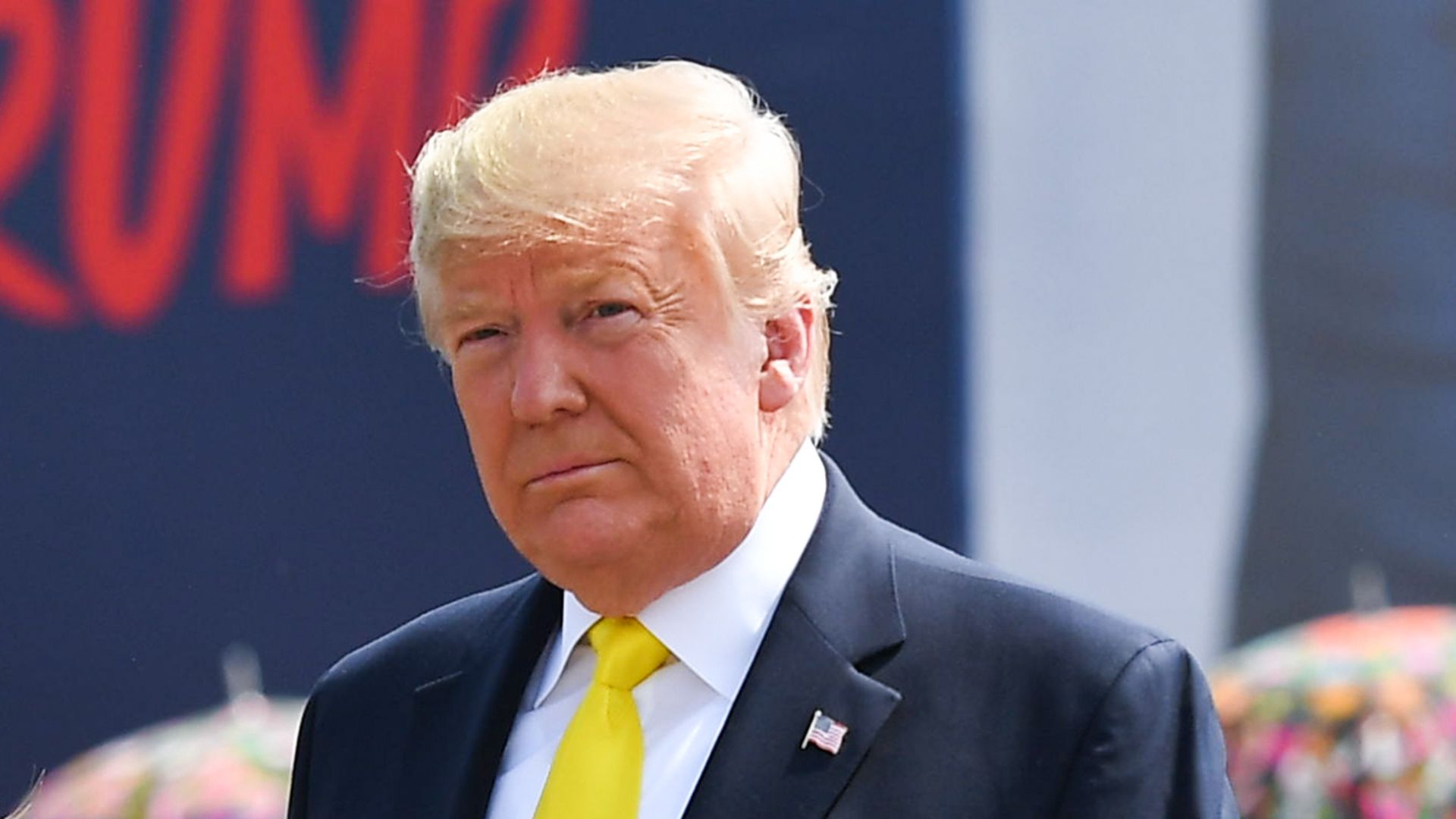 President Donald Trump at Sardar Vallabhbhai Patel International Airport in Ahmedabad on February 24