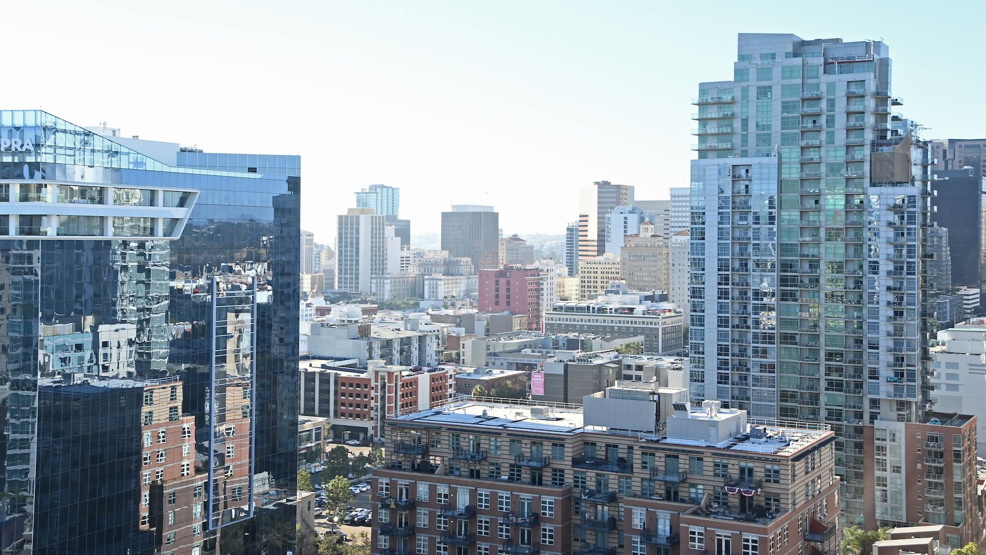 An aerial view of downtown San Diego.