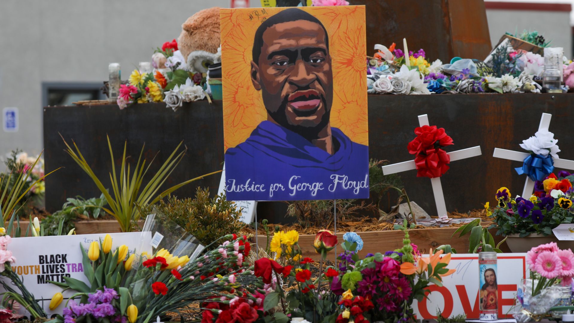 A painting of George Floyd