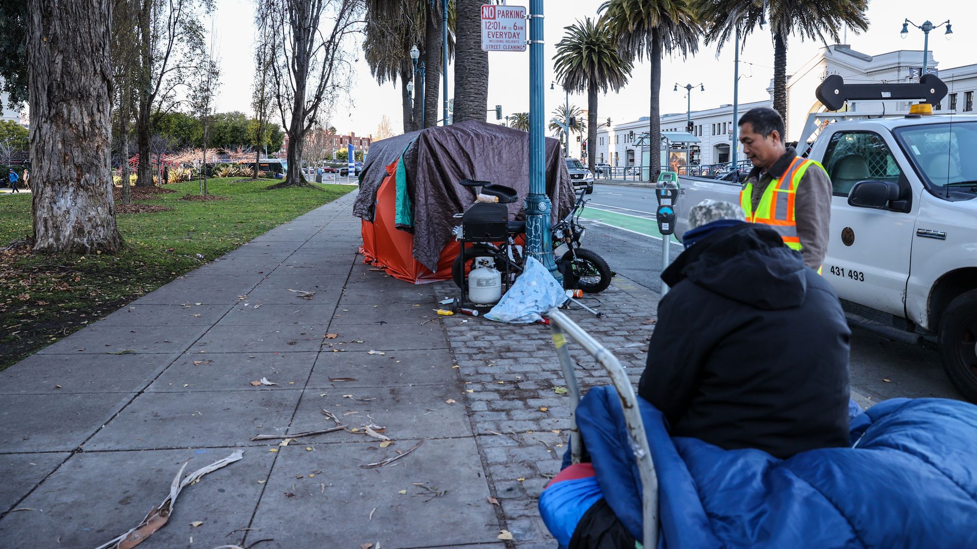Tents along the embarcadero