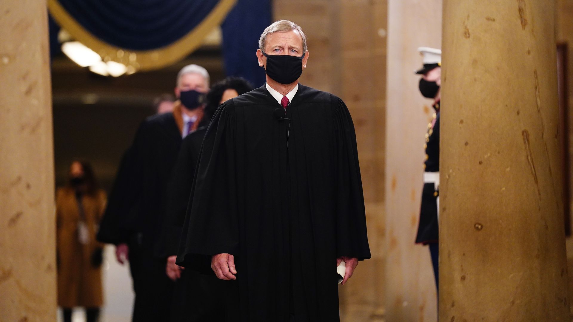 Chief Justice John Roberts in front of Supreme Court justices in Congress on Jan. 20.