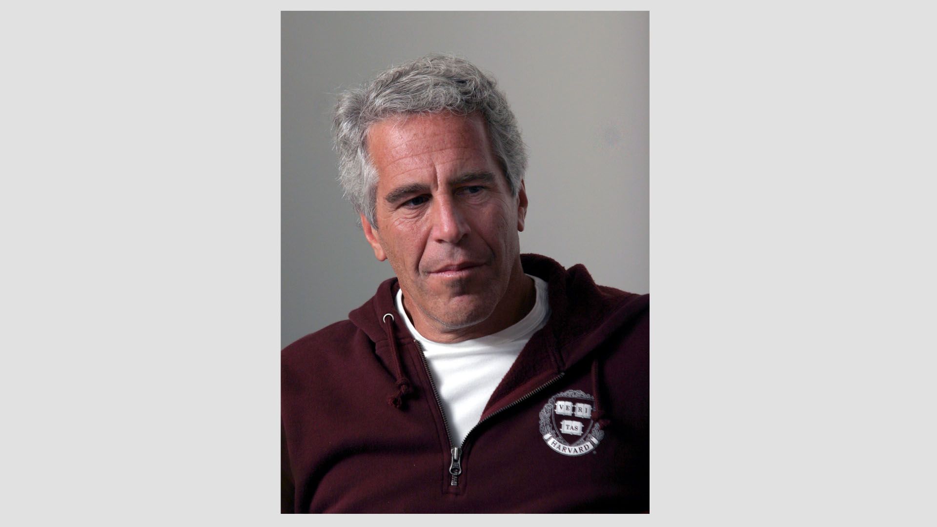 Jeffrey Epstein in a Harvard sweatshirt
