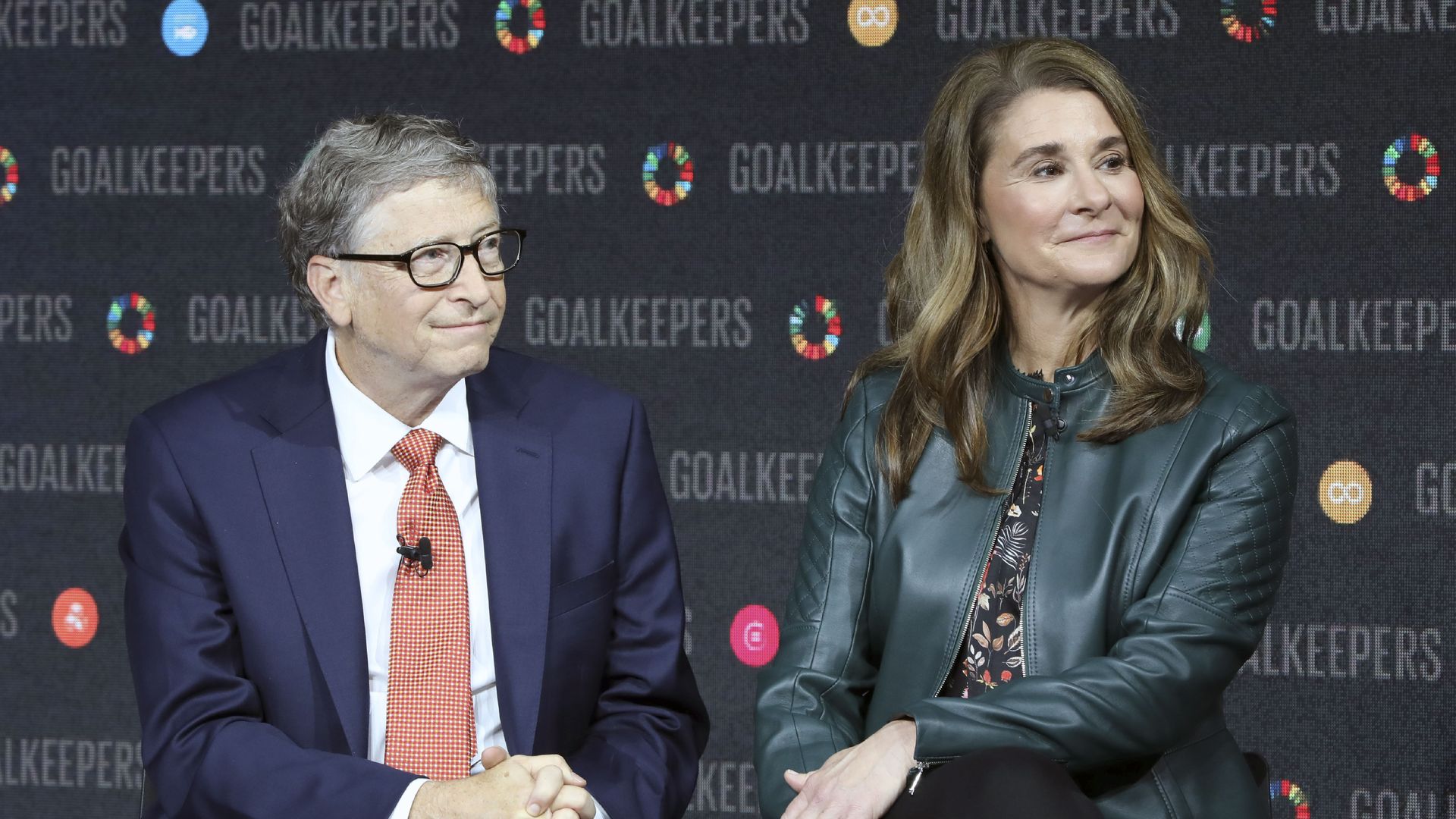 Bill and Melinda Gates at a Goalkeepers event