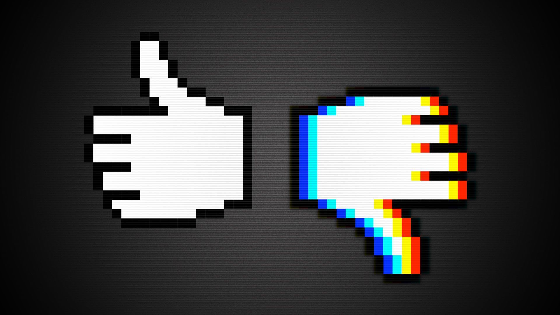 Illustration of thumbs up and thumbs down cursors
