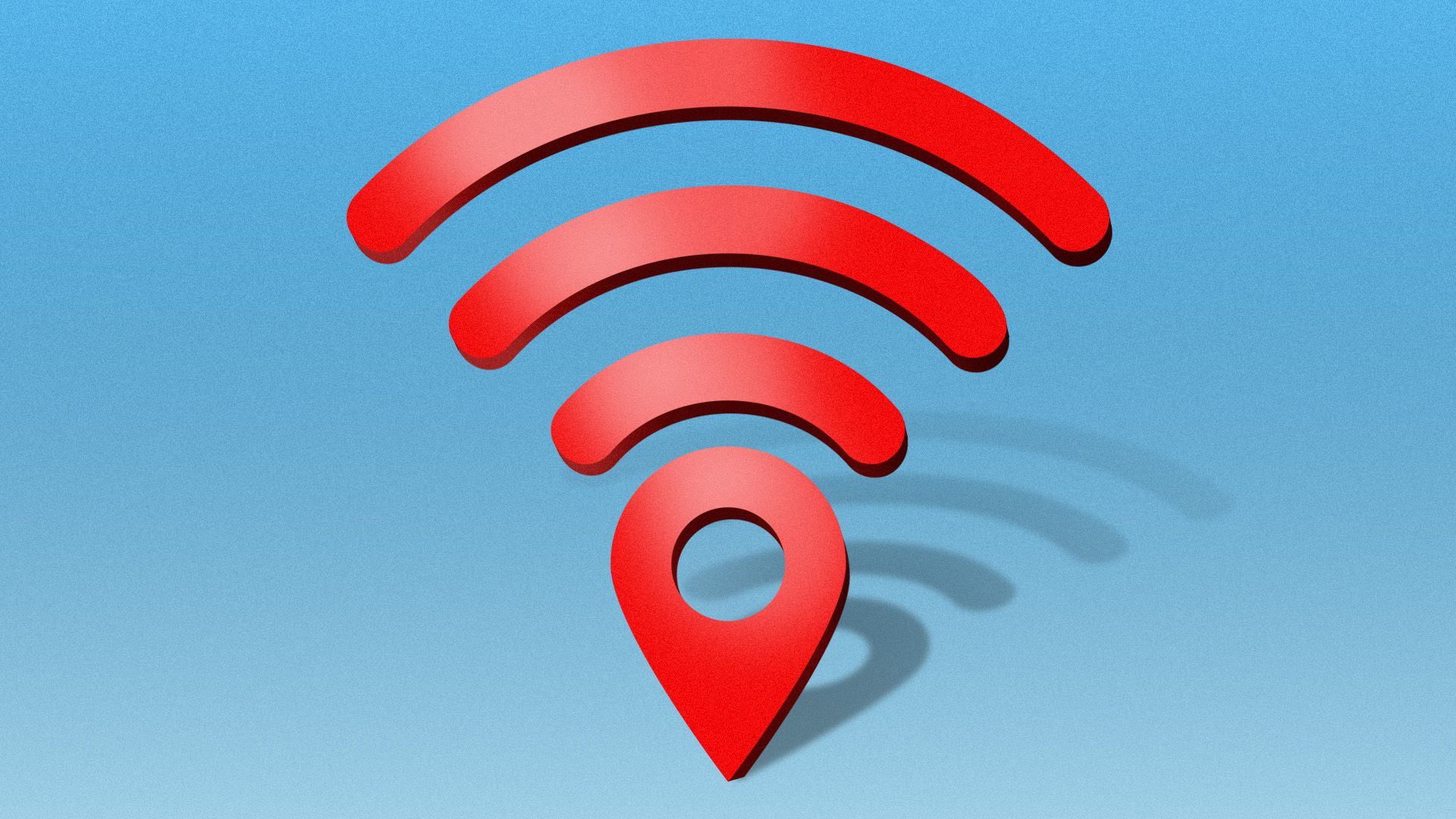 Illustration of a combined location and wifi symbol
