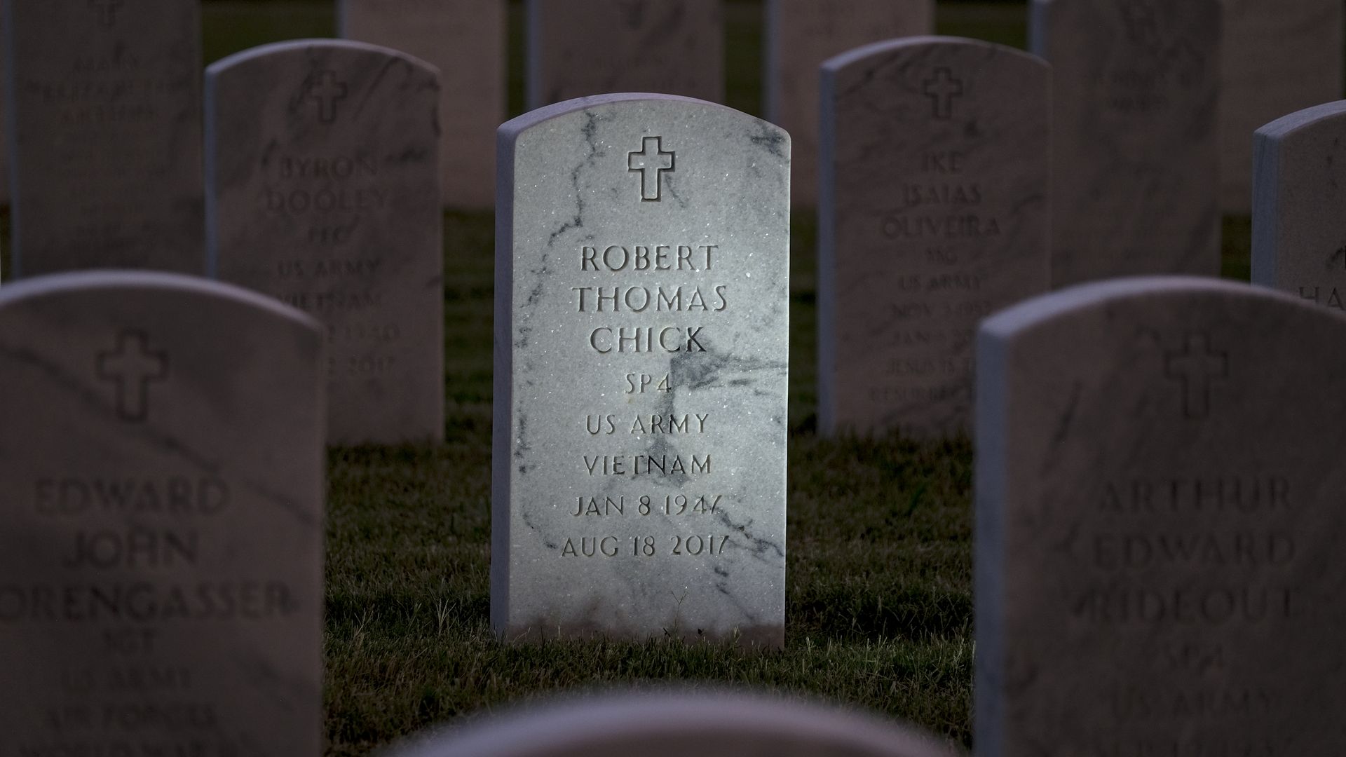 A headstone for a man named Robert Chick.