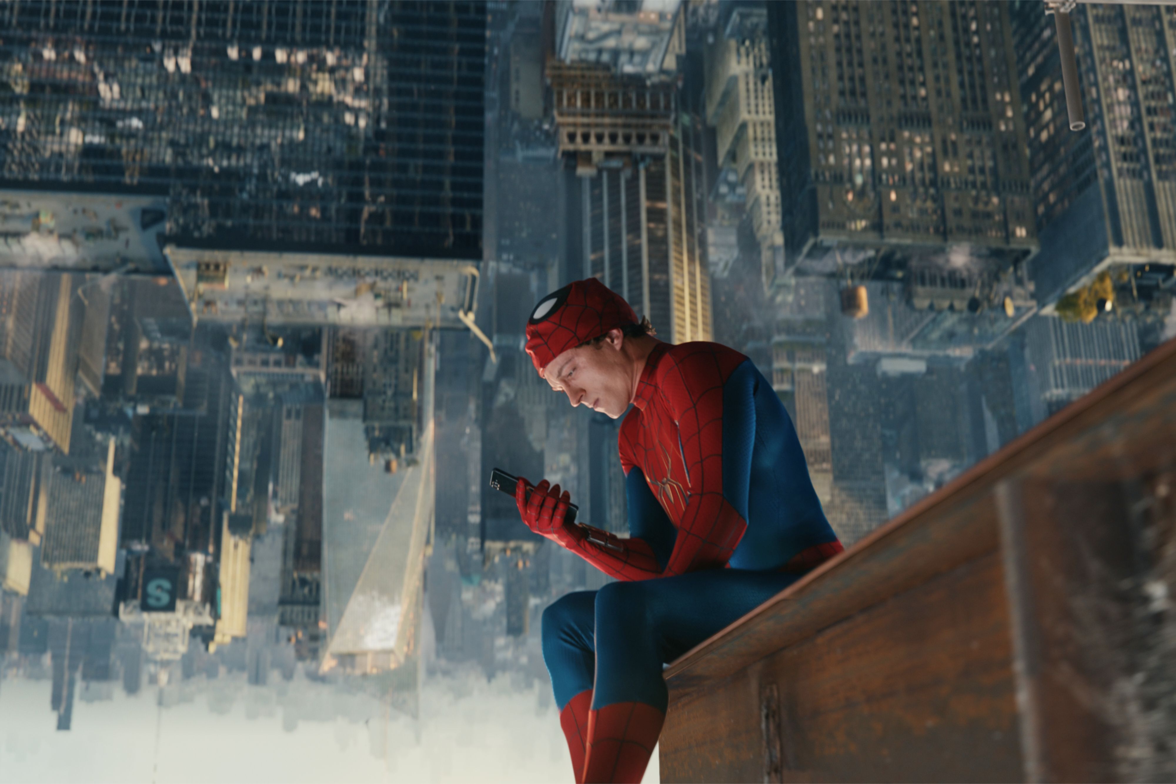 This image released by Sony Pictures shows Tom Holland in a scene from "Spider-Man: Brand New Day." (Sony Pictures via AP)