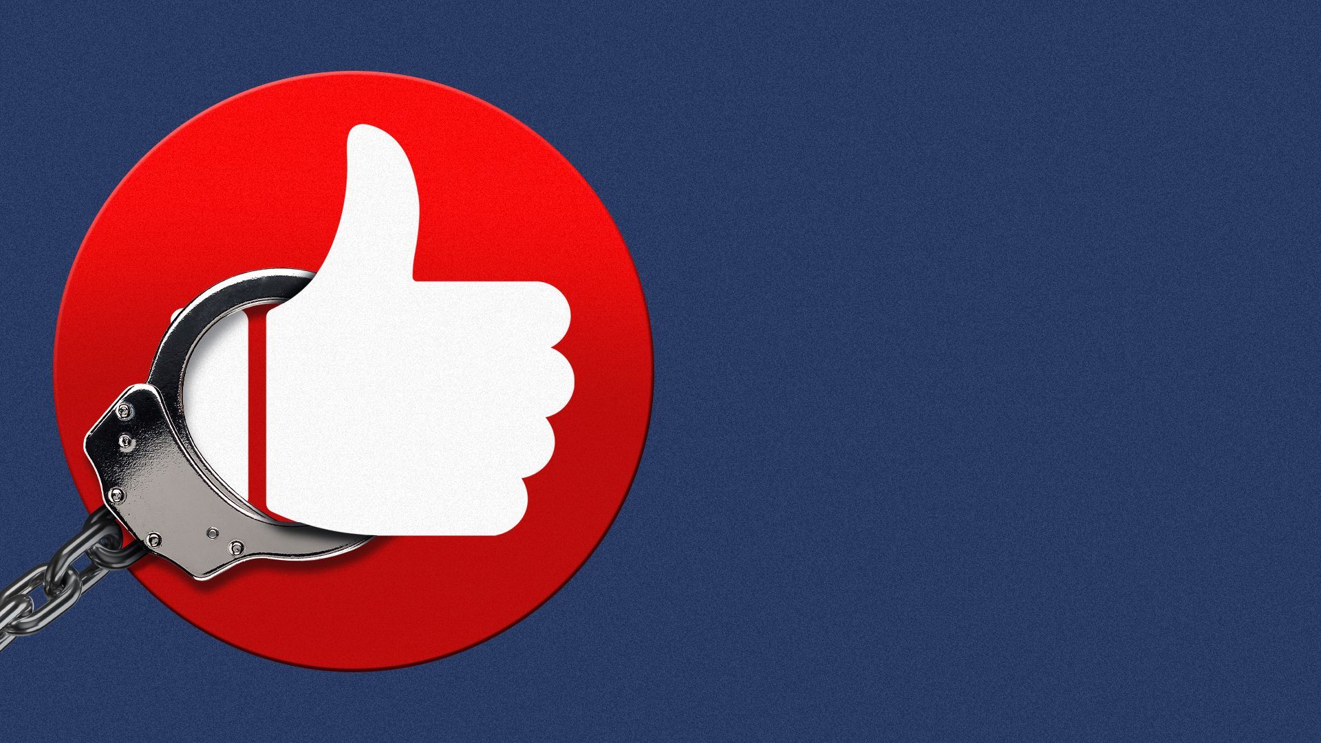 Illustration of a thumbs up icon wearing handcuffs