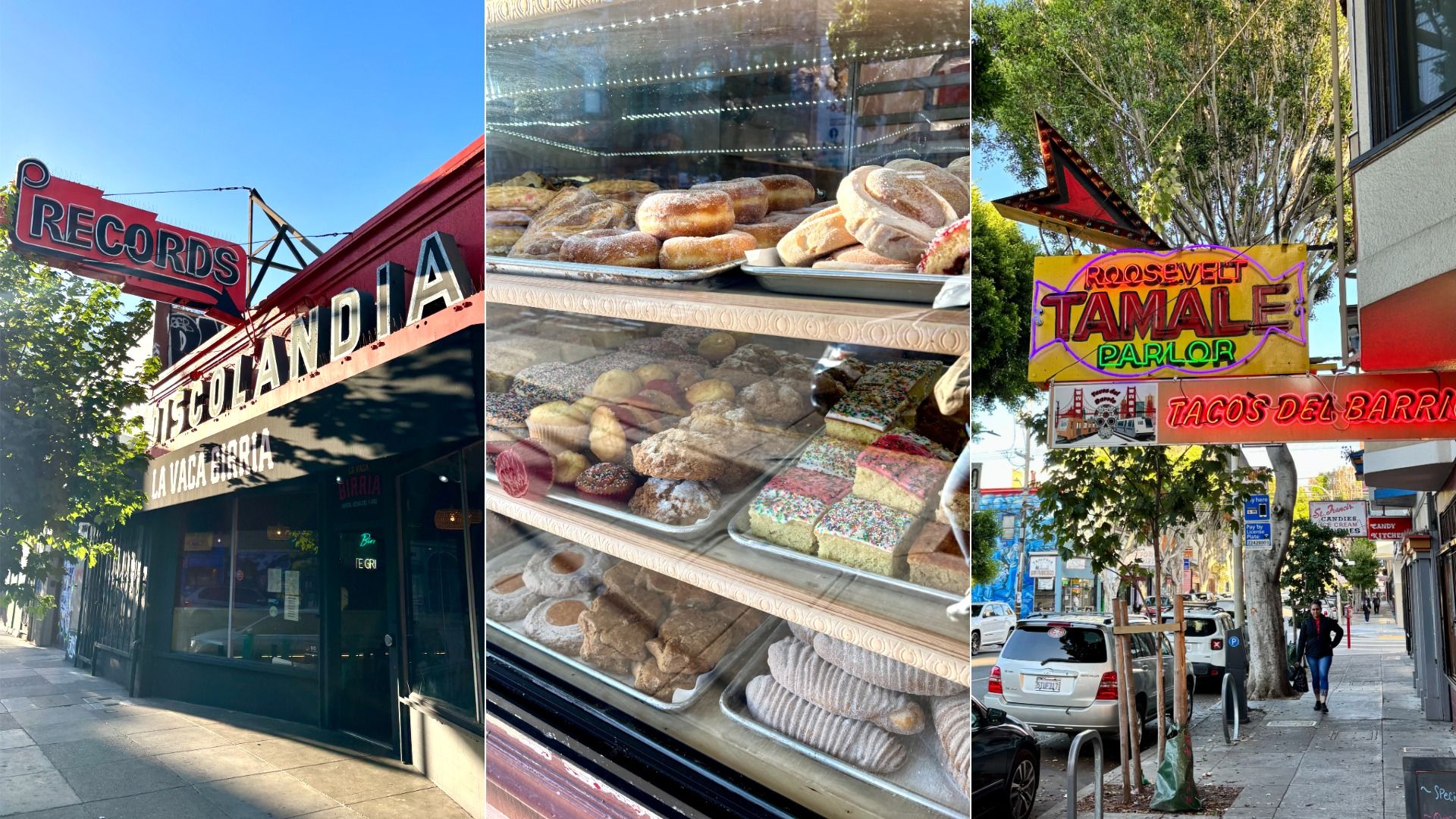 A few of the sights that reflect the Mission. Photos: Nadia Lopez/Axios