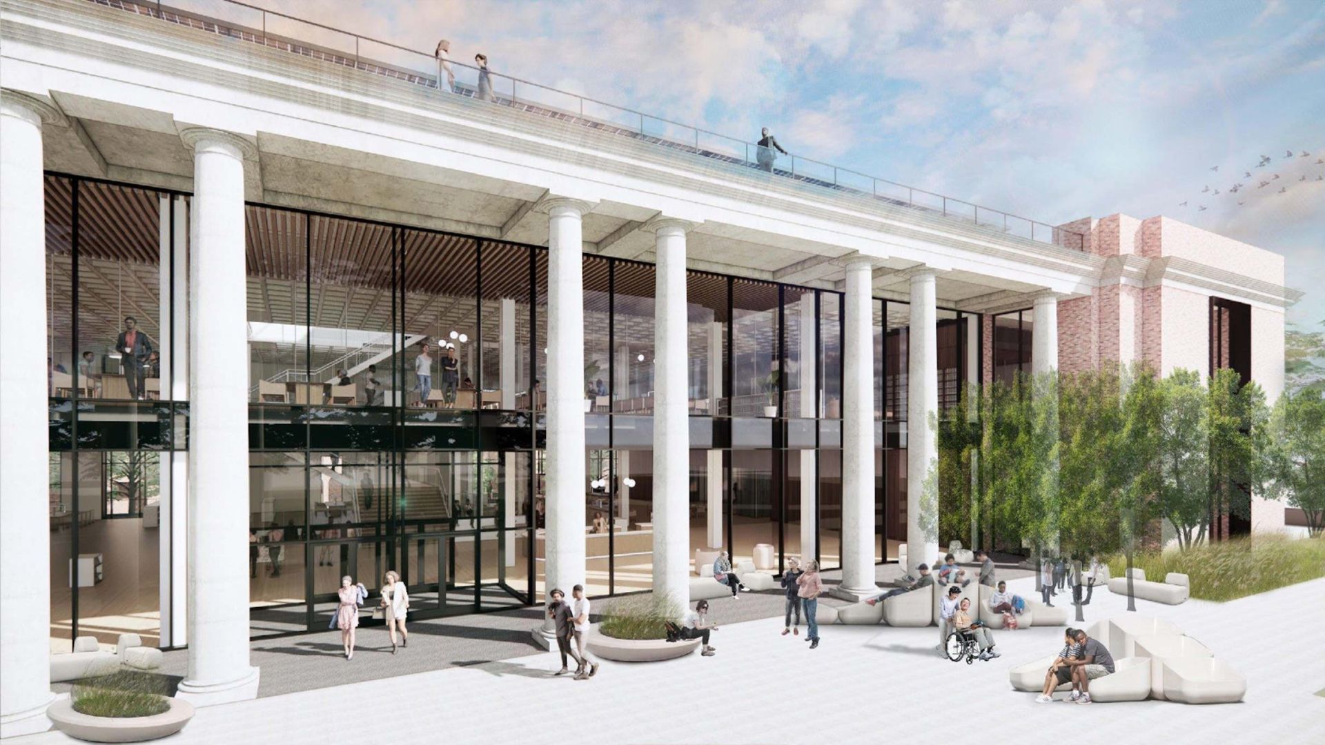 rendering of the new library at Davidson college
