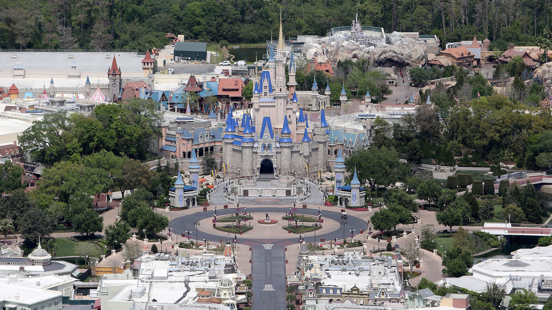 This image is an arial view of the Magic Kingdom